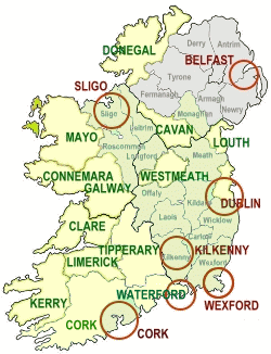 accommodation map ireland